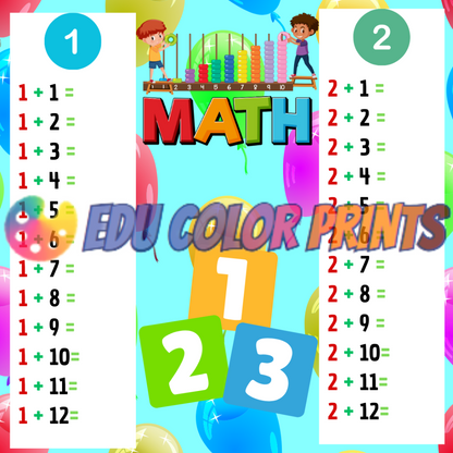 Math Master : Addition    1-12