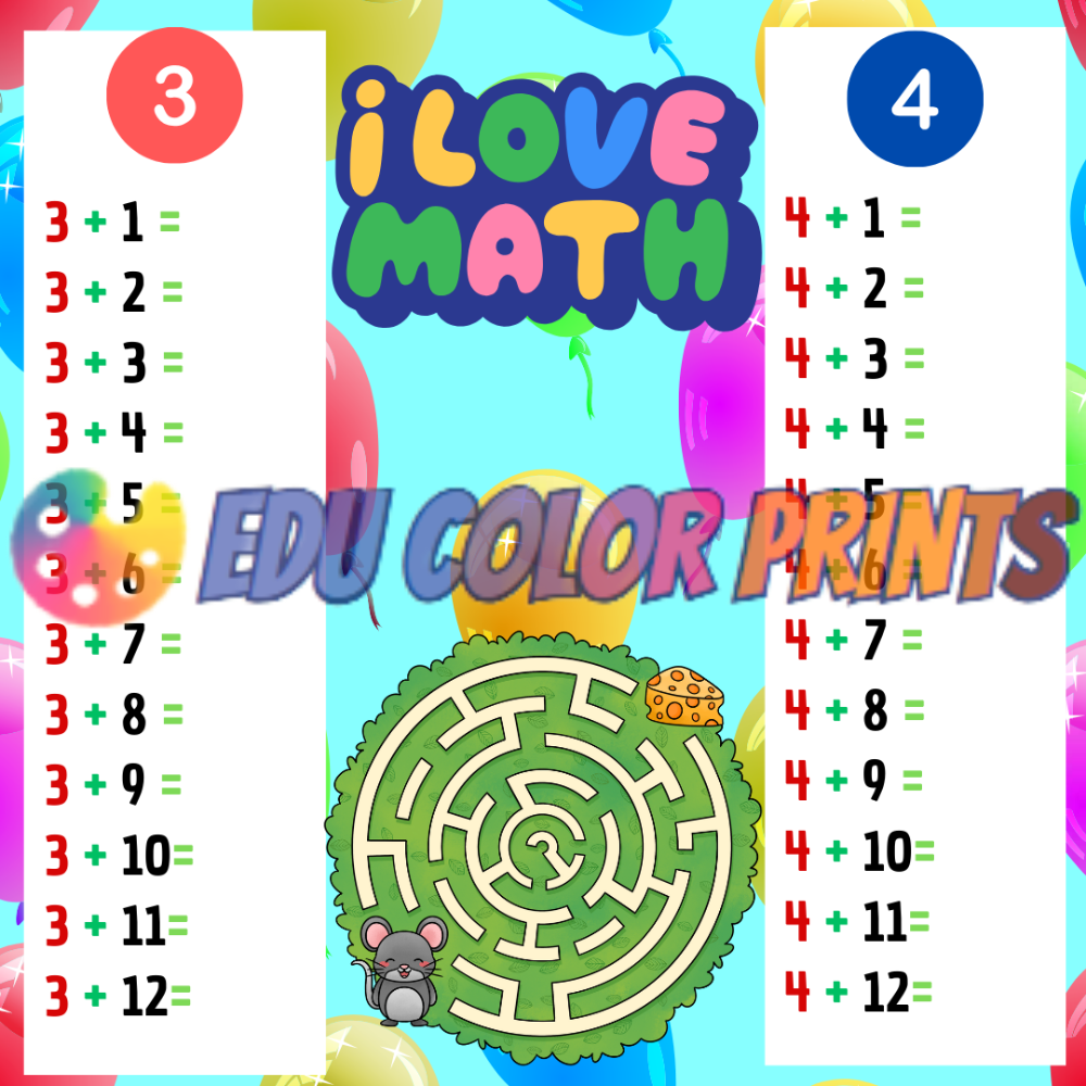 Math Master : Addition    1-12