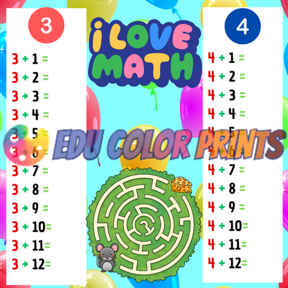 Math Master : Addition    1-12